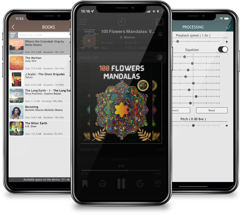 Audiobook 100 Flowers Mandalas: Variety Of Flower Designs Stress Relief, Relaxation, Meditation and Fun by S. Warren