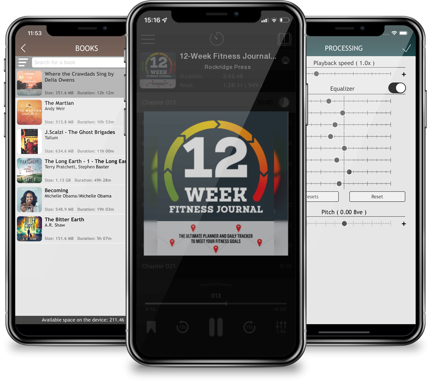 Audiobook 12-Week Fitness Journal: The Ultimate Planner and Daily Tracker to Meet Your Fitness Goals by Rockridge Press