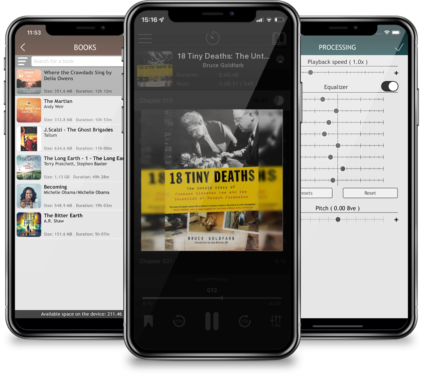 Audiobook 18 Tiny Deaths: The Untold Story of Frances Glessner Lee and the Invention of Modern Forensics by Bruce Goldfarb