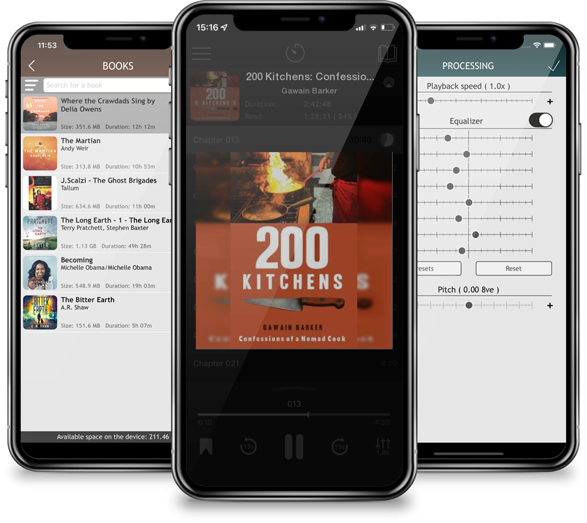 Audiobook 200 Kitchens: Confessions of a Nomad Cook by Gawain Barker