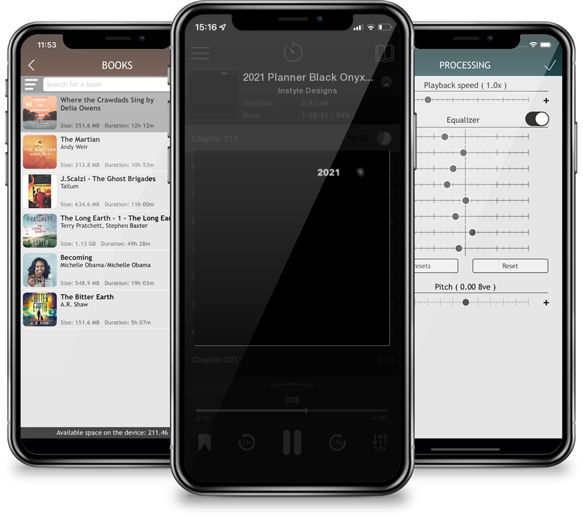 Audiobook 2021 Planner Black Onyx: 2021 Daily & Monthly Planner with Tabs, Important Contacts List, 365 Days Planner Jan 2021 - Dec 2021 Calendar, 6\