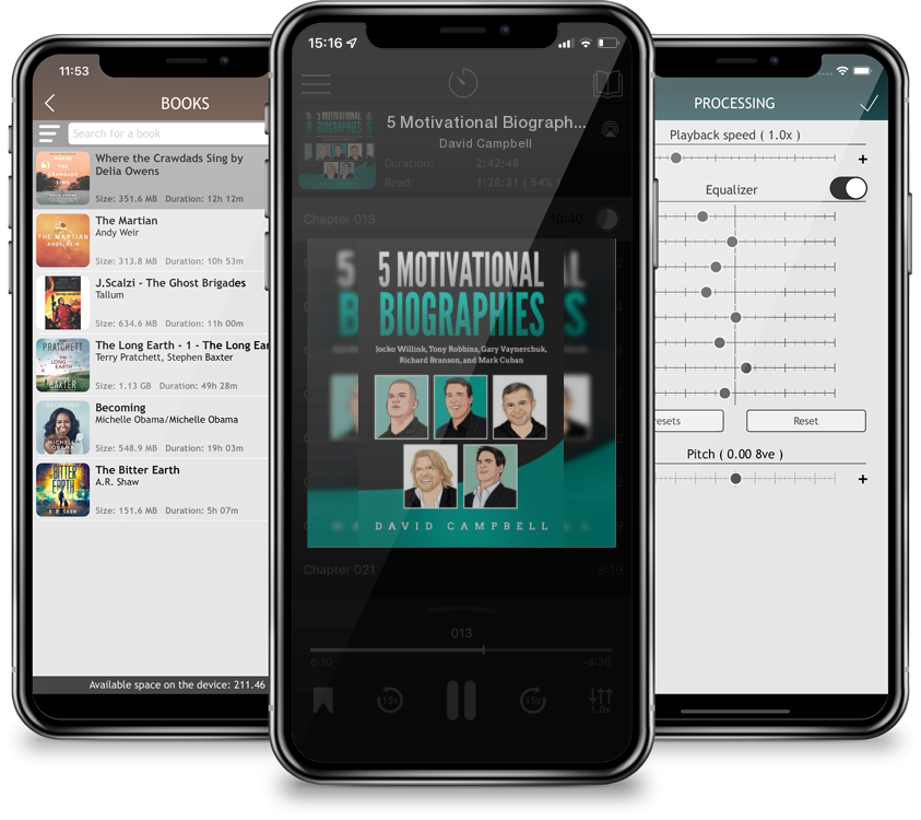 Audiobook 5 Motivational Biographies: Jocko Willink, Tony Robbins, Gary Vaynerchuk, Richard Branson, and Mark Cuban by David Campbell