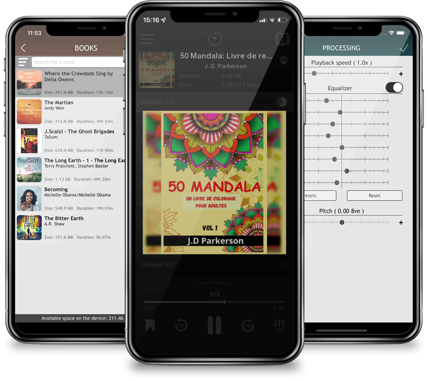 Audiobook 50 Mandala: Livre de relaxation et de déstressage avec des motifs mandalas uniques by J. D. Parkerson