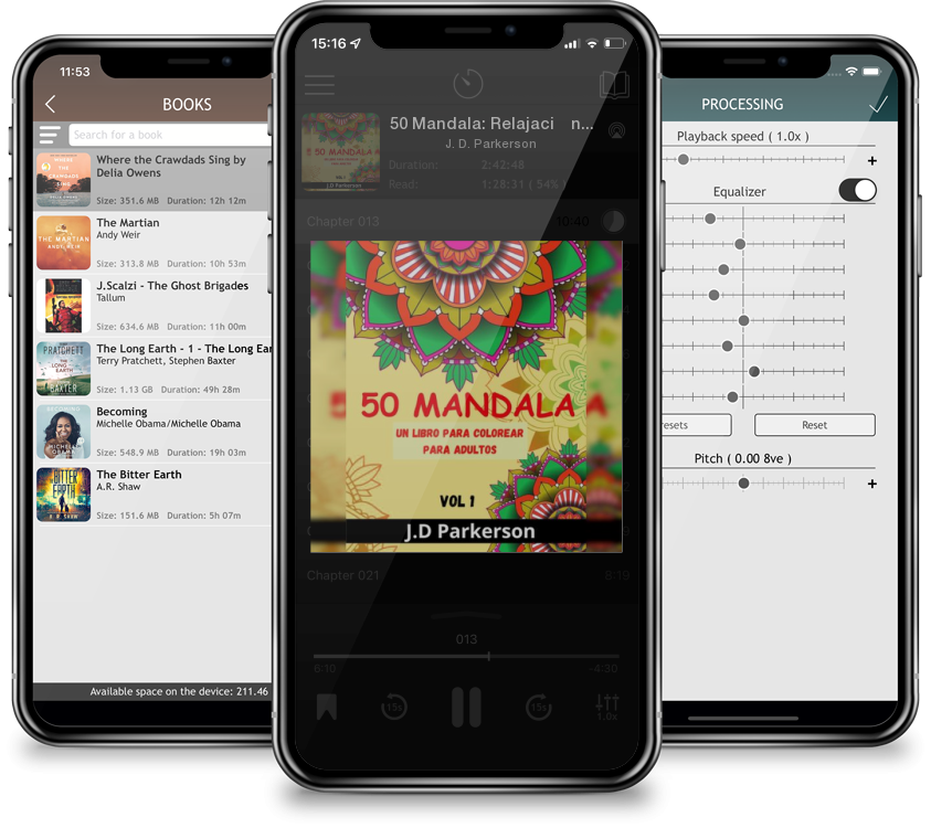 Listen 50 Mandala: Relajación y alivio del estrés -Un libro con diseños de mandalas únicos by J. D. Parkerson in MP3 Audiobook Player for free