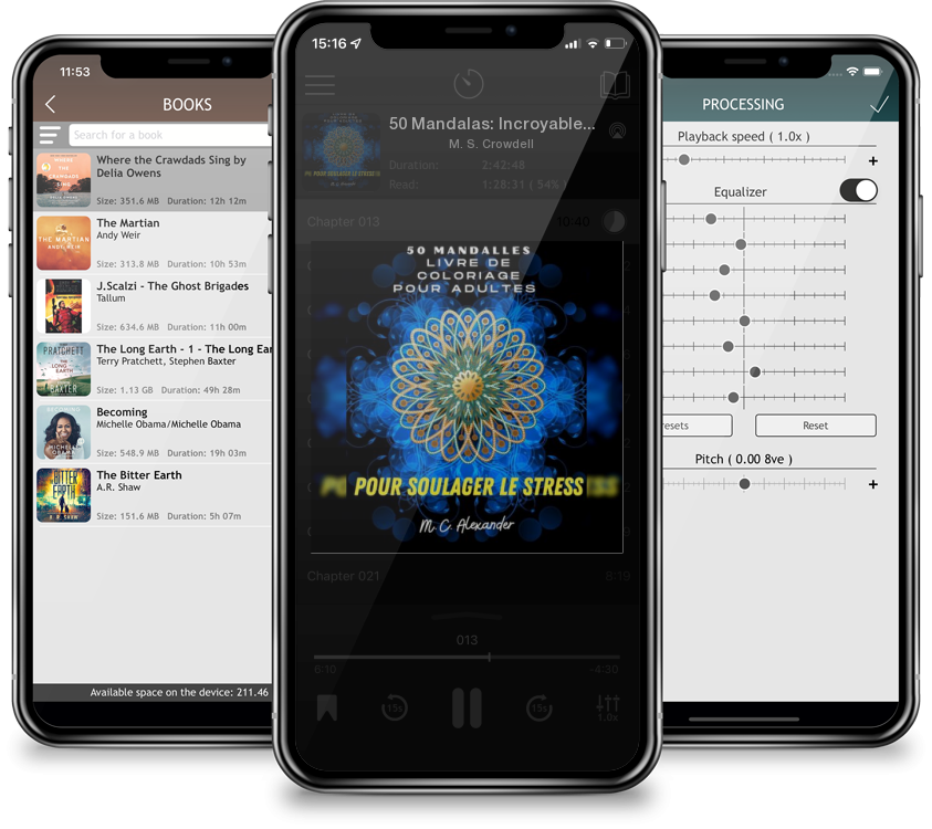 Audiobook 50 Mandalas: Incroyable Coloriage de Fleurs de Mandalas, Relaxation Des Adultes, Plus Beaux Bandalas, Pour de Bonnes Vibrations et by M. S. Crowdell