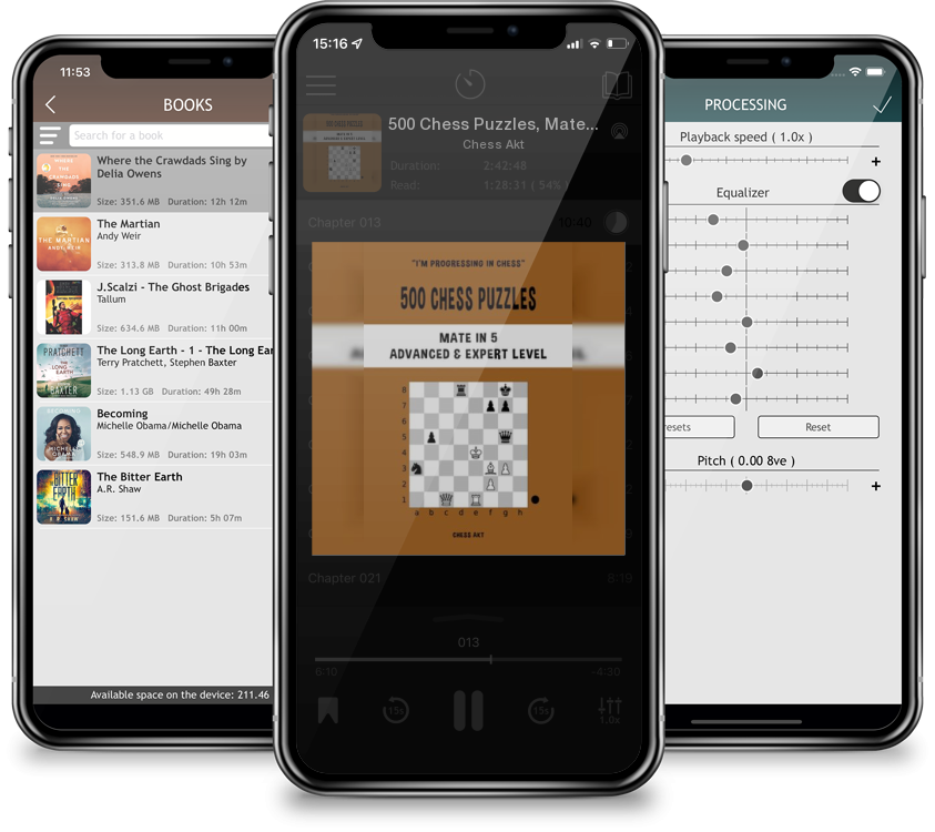 Audiobook 500 Chess Puzzles, Mate in 5, Advanced and Expert Level by Chess Akt