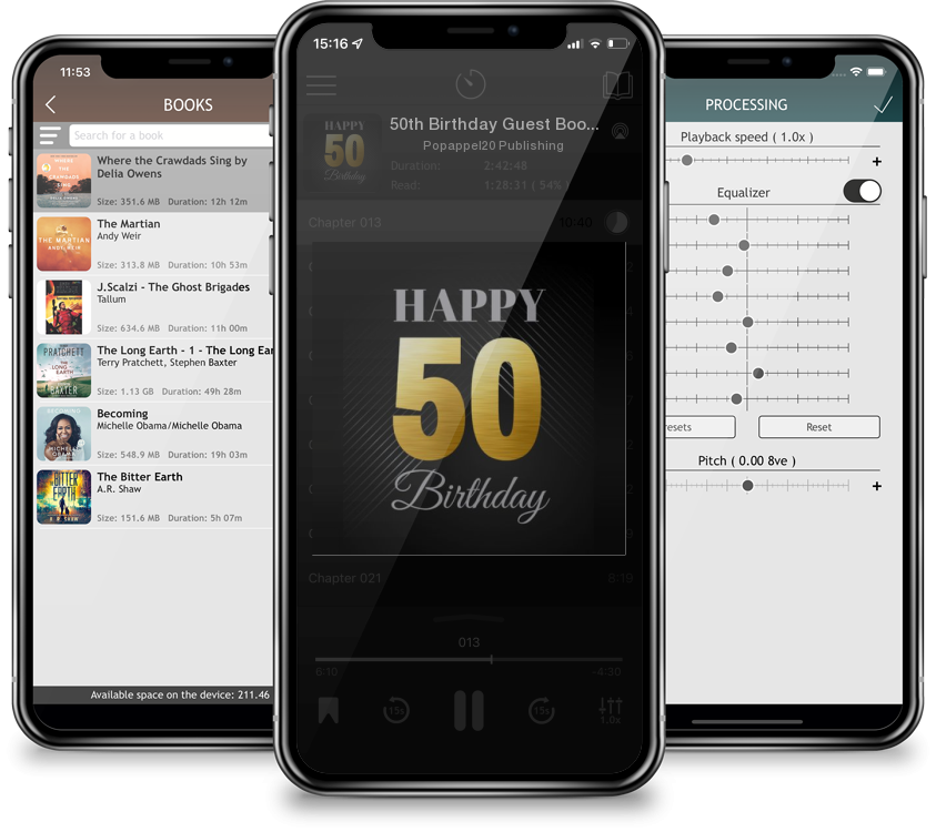 Audiobook 50th Birthday Guest Book by Popappel20 Publishing