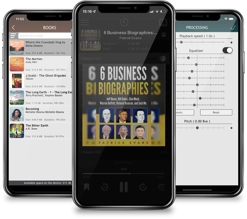 Audiobook 6 Business Biographies: Jeff Bezos, Bill Gates, Elon Musk, Warren Buffett, Richard Branson, and Jack Ma by Patrick Evans