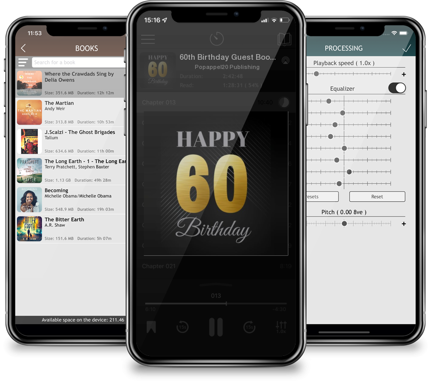 Listen 60th Birthday Guest Book by Popappel20 Publishing in MP3 Audiobook Player for free