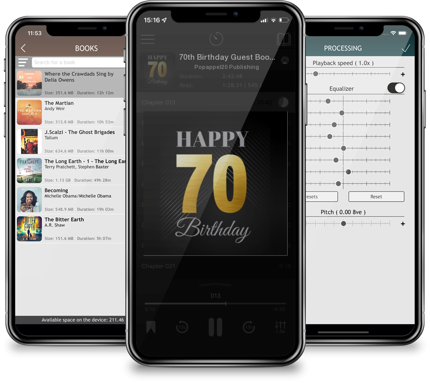 Audiobook 70th Birthday Guest Book by Popappel20 Publishing