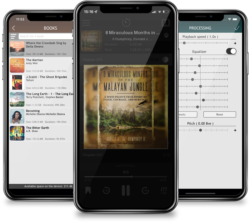 Audiobook 8 Miraculous Months in the Malayan Jungle: A WWII Pilot\'s True Story of Faith, Courage, and Survival by II Humphrey, Donald J. Dj