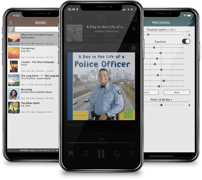 Listen A Day in the Life of a Police Officer (First Facts: Community Helpers at Work) by Heather Adamson in MP3 Audiobook Player for free