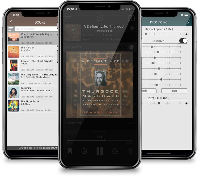 Audiobook A Defiant Life: Thurgood Marshall and the Persistence of Racism in America by Howard Ball