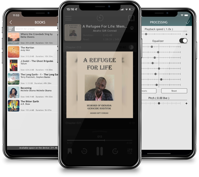 Listen A Refugee For Life: Memoirs of Rwanda Genocide Survivor by Abaho Gift Conrad in MP3 Audiobook Player for free