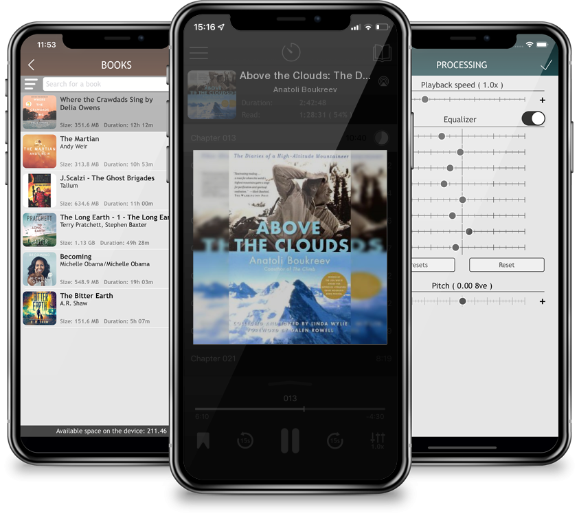 Audiobook Above the Clouds: The Diaries of a High-Altitude Mountaineer by Anatoli Boukreev