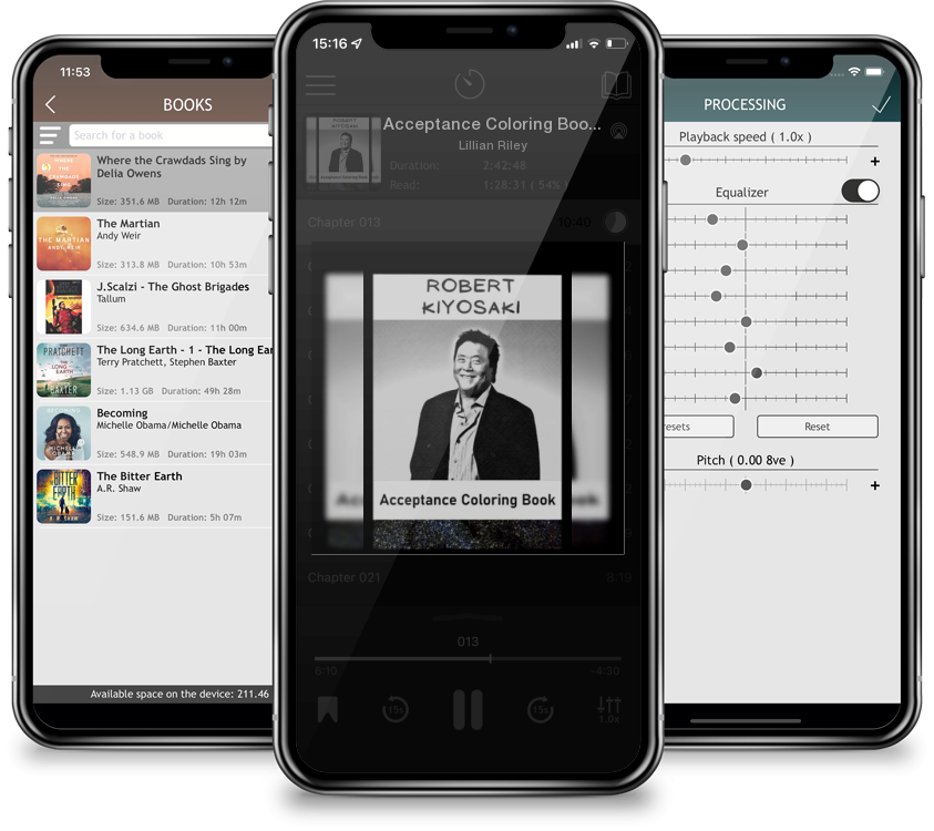 Audiobook Acceptance Coloring Book: Awesome Robert Kiyosaki inspired coloring book for aspiring artists and teens. Both Fun and Educational. by Lillian Riley