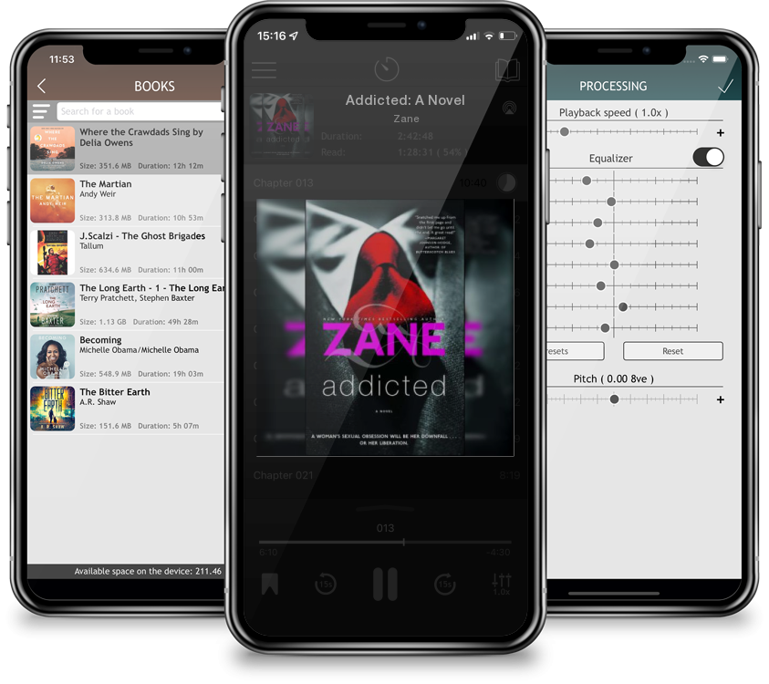 Listen Addicted: A Novel by Zane in MP3 Audiobook Player for free