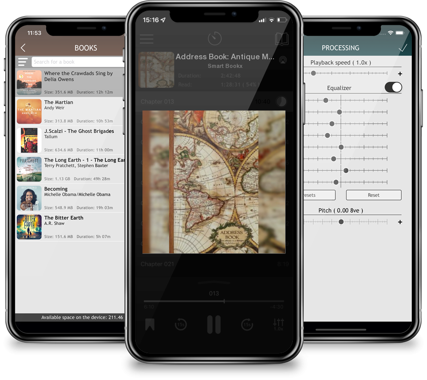 Audiobook Address Book: Antique Map Gifts / Presents ( Small Telephone and Address Book ) by Smart Bookx