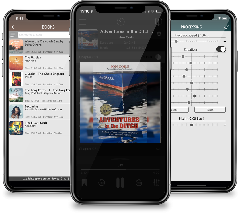 Audiobook Adventures in the Ditch: A Memoir of Family, Navigation, and Discovery on the Intracoastal Waterway by Jon Coile