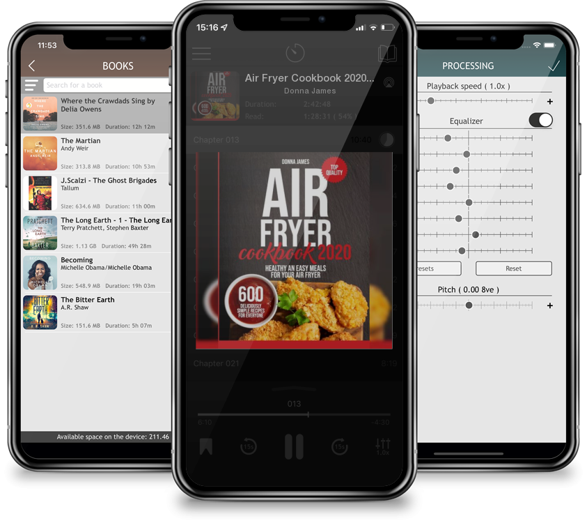 Audiobook Air Fryer Cookbook 2020: 600 Deliciously Simple Recipes for Everyone - Healthy and Easy Meals for your Air Fryer by Donna James