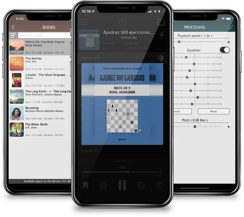 Audiobook Ajedrez 500 ejercicios, Mate en 4, Nivel Avanzado by Chess Akt