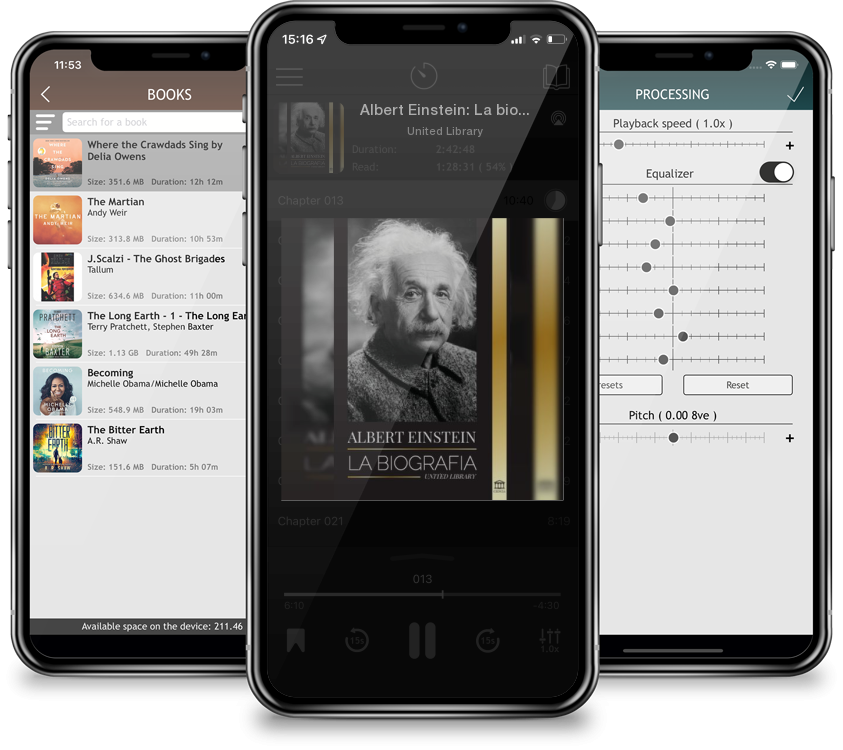 Listen Albert Einstein: La biografía - La vida y el universo de un científico genial (Ciencia) by United Library in MP3 Audiobook Player for free