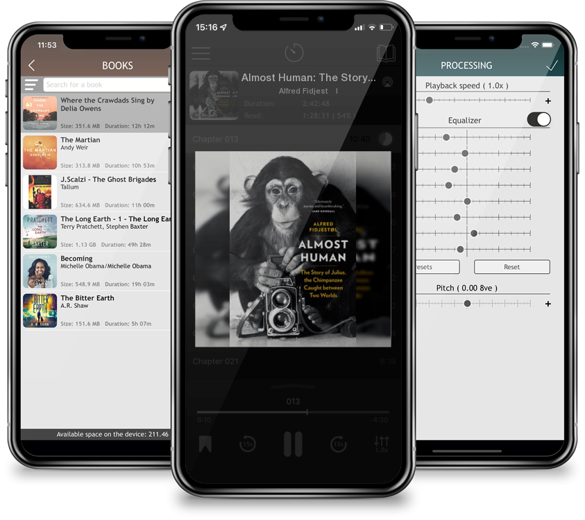 Audiobook Almost Human: The Story of Julius, the Chimpanzee Caught Between Two Worlds by Alfred Fidjestøl
