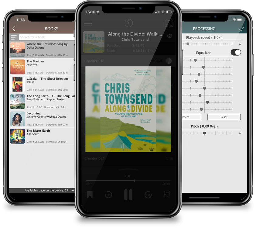 Audiobook Along the Divide: Walking the Wild Spine of Scotland by Chris Townsend