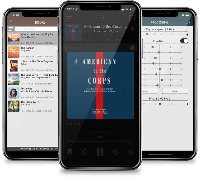 Audiobook American to the Corps: Iraq, Bosnia, Benghazi, Snowden: A Marine Corps Intelligence Officer\'s Incredible Journey by Jonathon P. Myers