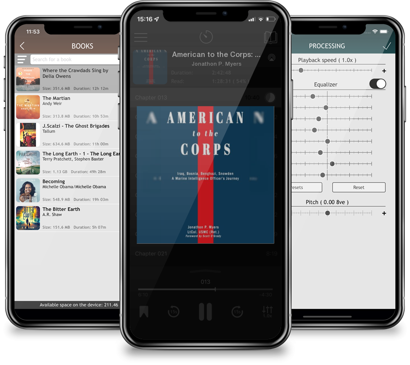 Audiobook American to the Corps: Iraq, Bosnia, Benghazi, Snowden: A Marine Corps Intelligence Officer\'s Journey by Jonathon P. Myers