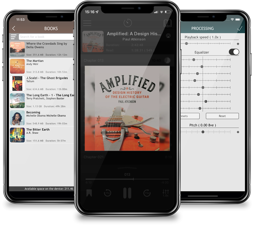 Audiobook Amplified: A Design History of the Electric Guitar by Paul Atkinson