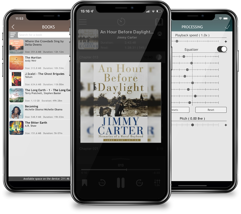 Audiobook An Hour Before Daylight: Memories Of A Rural Boyhood (Large Print / Hardcover) by Jimmy Carter