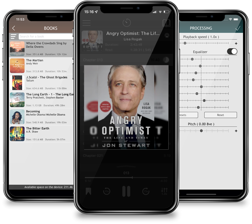 Audiobook Angry Optimist: The Life and Times of Jon Stewart by Lisa Rogak