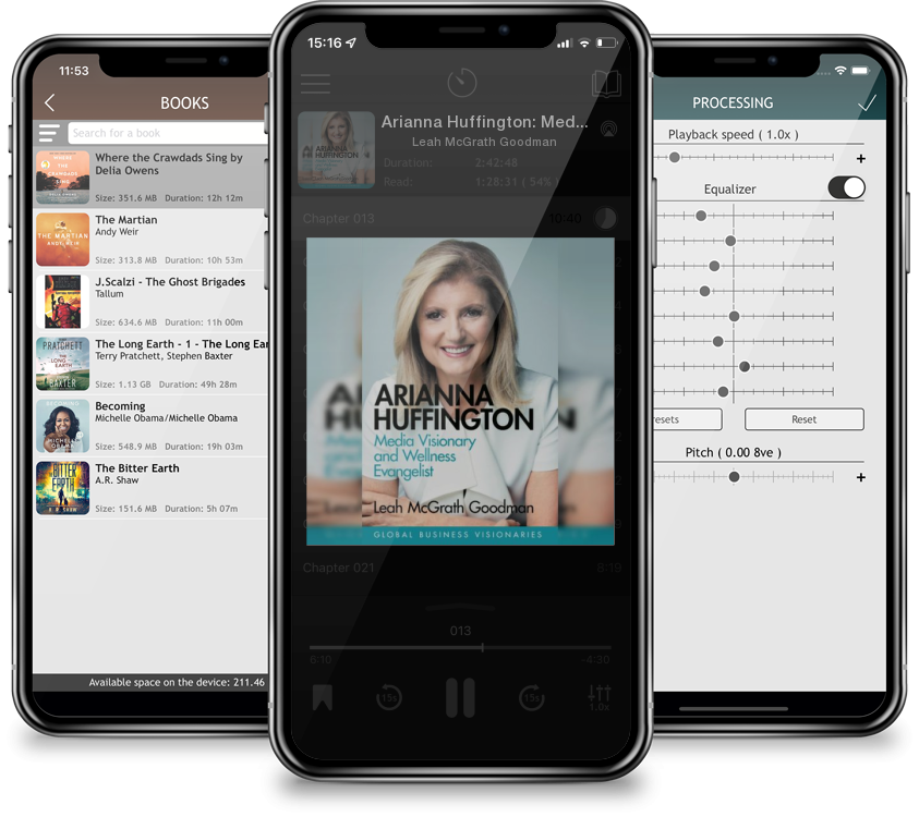 Listen Arianna Huffington: Media Visionary and Wellness Evangelist by Leah McGrath Goodman in MP3 Audiobook Player for free