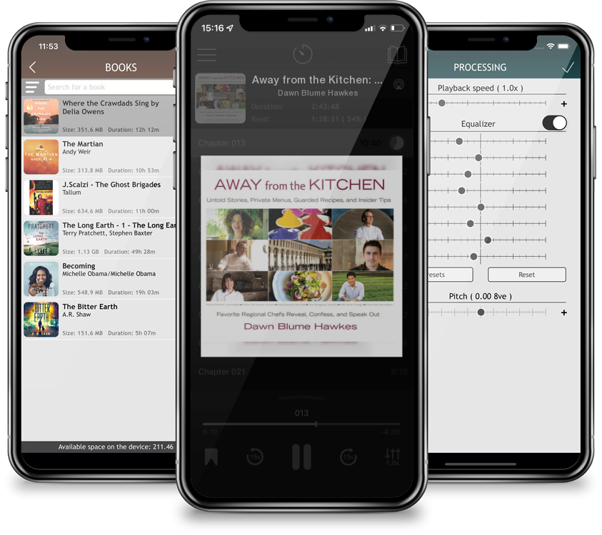 Audiobook Away from the Kitchen: Untold Stories, Private Menus, Guarded Recipes, and Insider Tips: Favorite Regional Chefs Reveal, Confess, and Speak O by Dawn Blume Hawkes