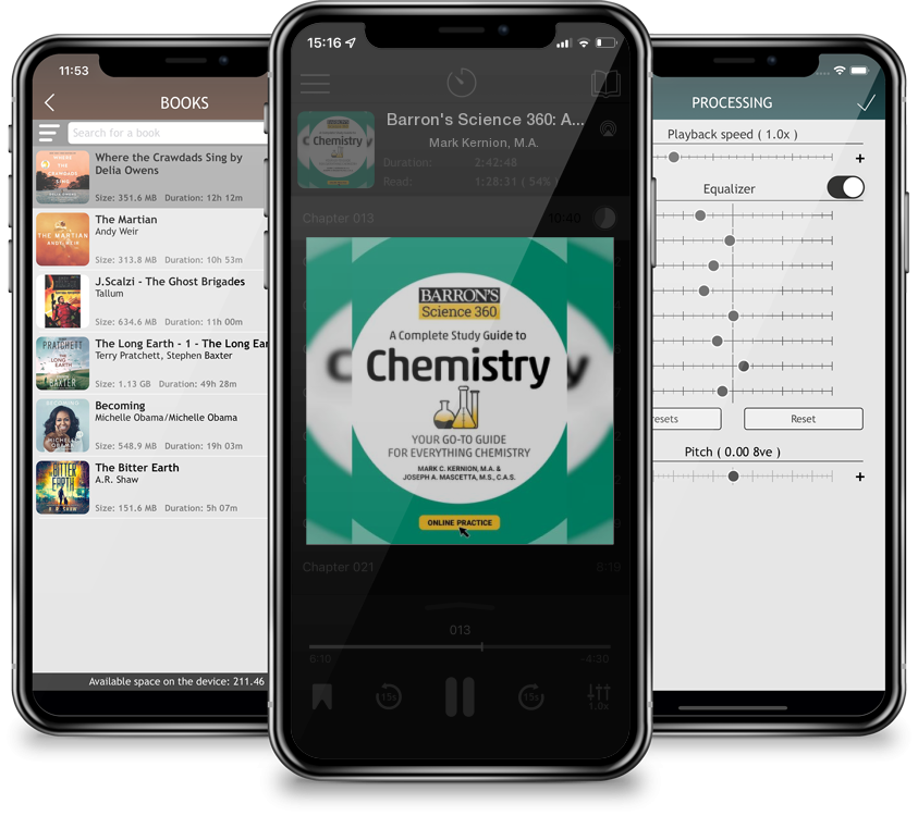 Listen Barron's Science 360: A Complete Study Guide to Chemistry with Online Practice by Mark Kernion, M.A. in MP3 Audiobook Player for free