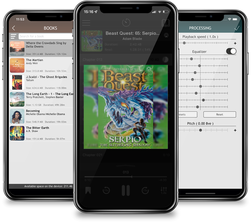 Audiobook Beast Quest: 65: Serpio the Slithering Shadow by Adam Blade