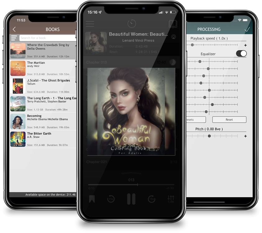 Audiobook Beautiful Women: Beautiful Portrait Coloring Book for Adults Relaxation with Flowers and Butterflies. by Lenard Vinci Press