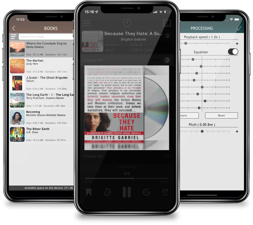 Audiobook Because They Hate: A Survivor of Islamic Terror Warns America (Compact Disc) by Brigitte Gabriel