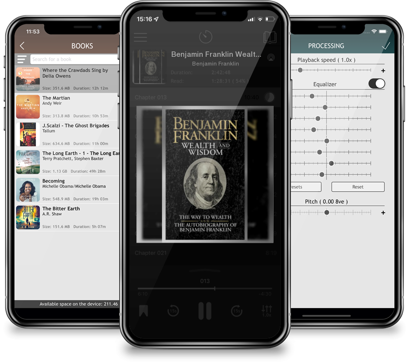 Listen Benjamin Franklin Wealth and Wisdom: The Way to Wealth and the Autobiography of Benjamin Franklin by Benjamin Franklin in MP3 Audiobook Player for free