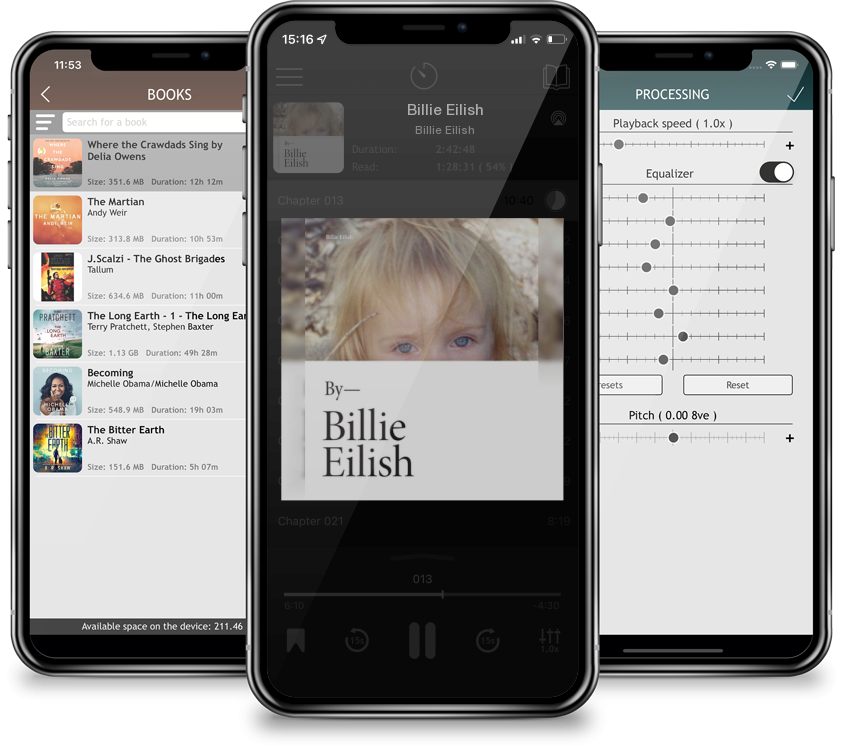 Listen Billie Eilish by Billie Eilish in MP3 Audiobook Player for free
