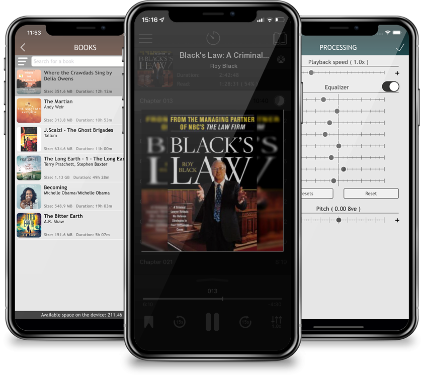 Listen Black's Law: A Criminal Lawyer Reveals His Defense Strategies in Four Cliffhanger Cases by Roy Black in MP3 Audiobook Player for free
