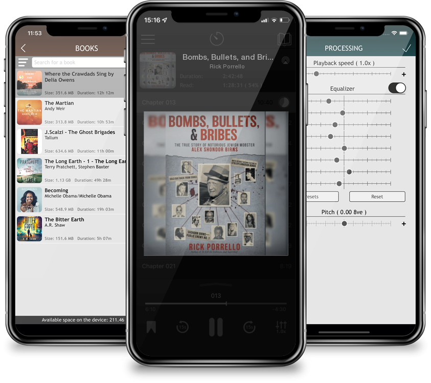 Audiobook Bombs, Bullets, and Bribes: the true story of notorious Jewish mobster Alex Shondor Birns by Rick Porrello