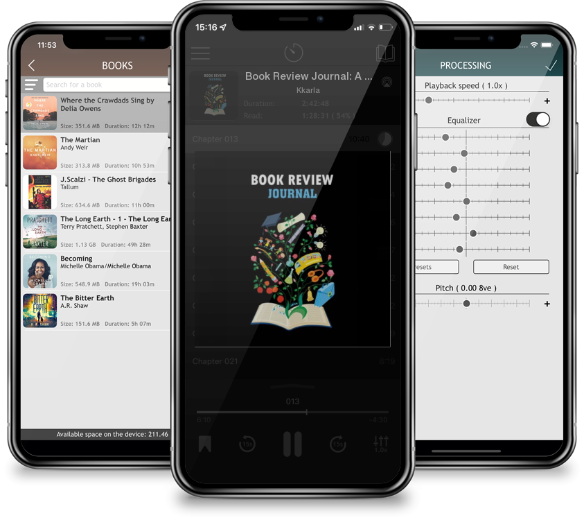 Audiobook Book Review Journal: A Guided Journal to Record Your Book Reviews & Thoughts (Black Cover) by Kkarla