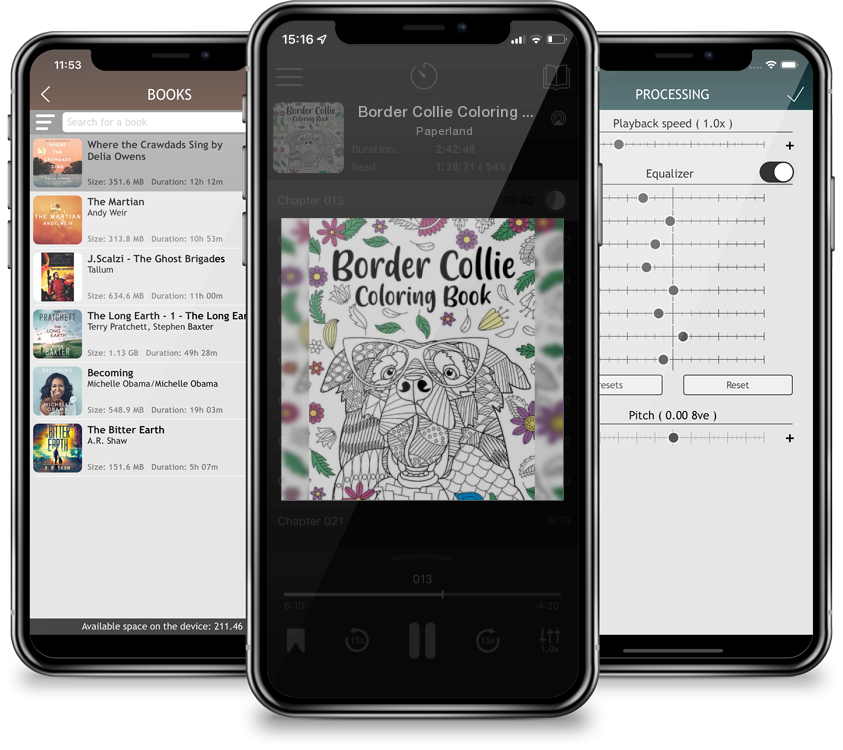 Listen Border Collie Coloring Book by Paperland in MP3 Audiobook Player for free