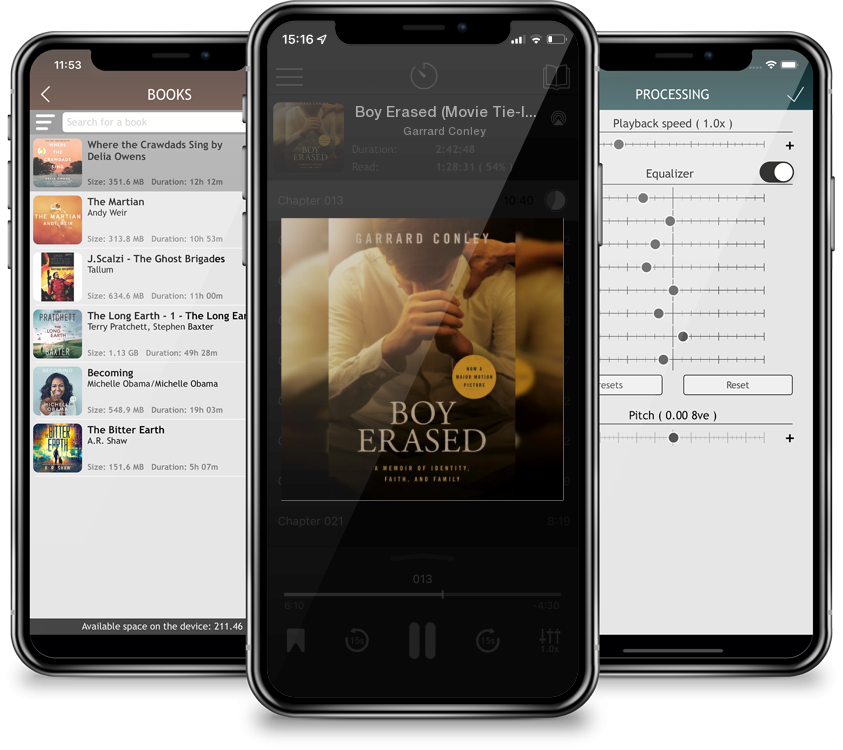 Listen Boy Erased (Movie Tie-In): A Memoir of Identity, Faith, and Family by Garrard Conley in MP3 Audiobook Player for free