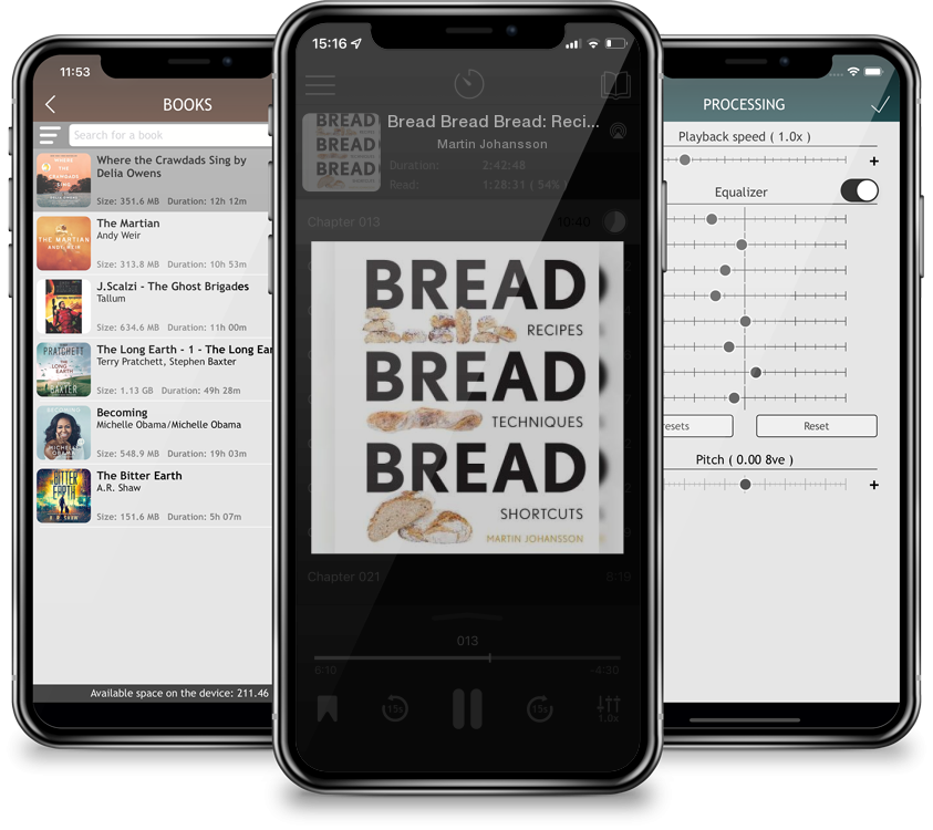 Listen Bread Bread Bread: Recipes, Advice & Shortcuts by Martin Johansson in MP3 Audiobook Player for free