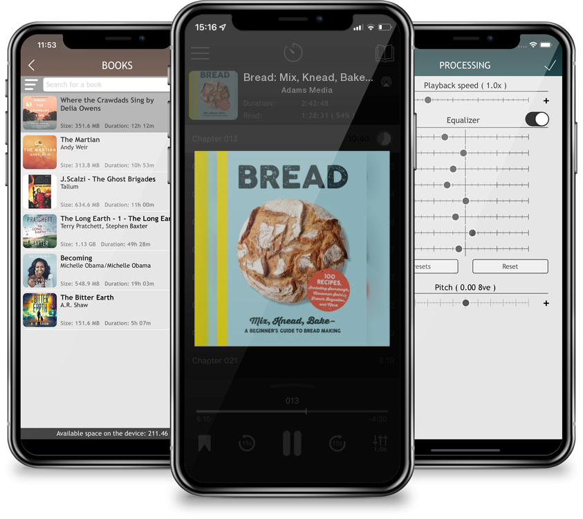 Listen Bread: Mix, Knead, Bake—A Beginner's Guide to Bread Making by Adams Media in MP3 Audiobook Player for free