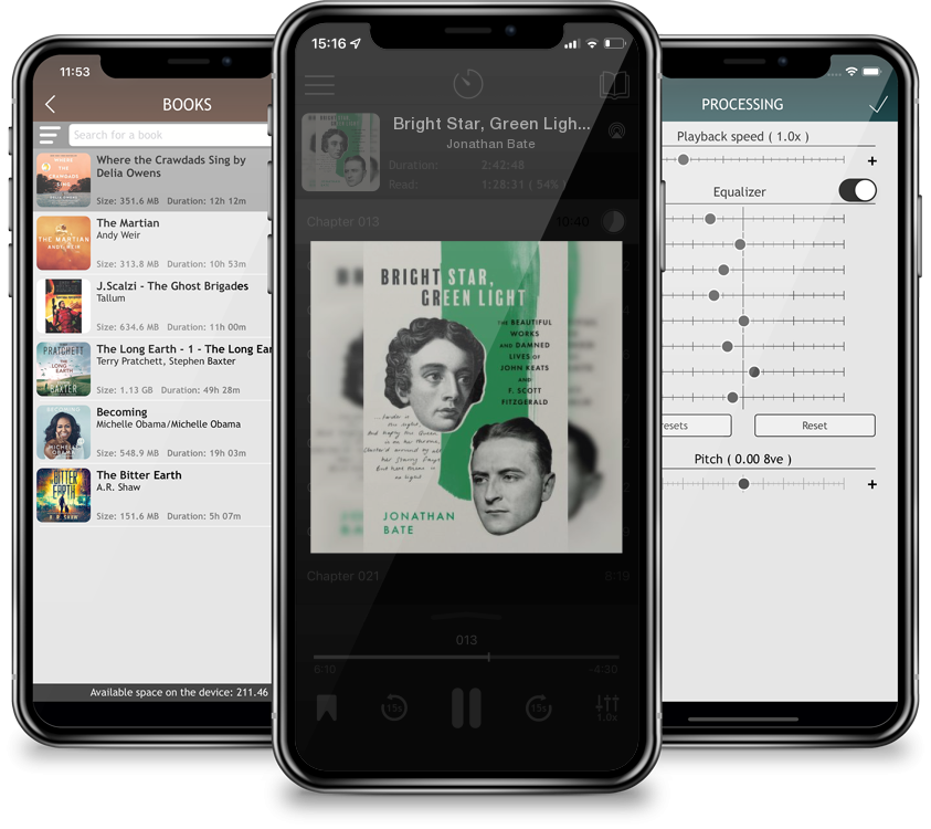 Audiobook Bright Star, Green Light: The Beautiful Works and Damned Lives of John Keats and F. Scott Fitzgerald by Jonathan Bate