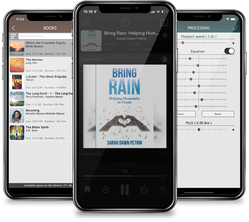 Listen Bring Rain: Helping Humanity in Crisis by Sarah Dawn Petrin in MP3 Audiobook Player for free
